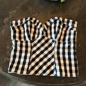 Pony Tales by Fables black and white plaid bustier.  Mint. Size L